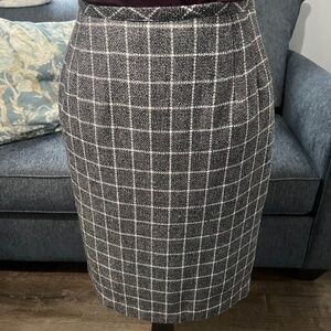Classic Plaid Grey and White Pencil Skirt